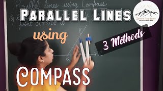 How to draw Parallel lines using compass 3 methods