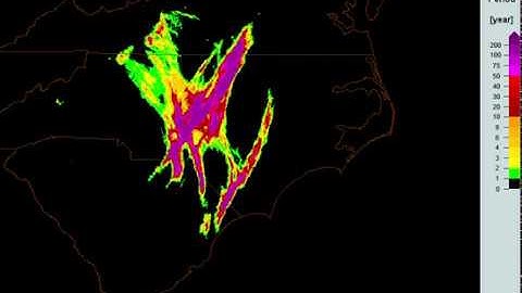 Return Period Animation of Hurricane Florence Rainfall