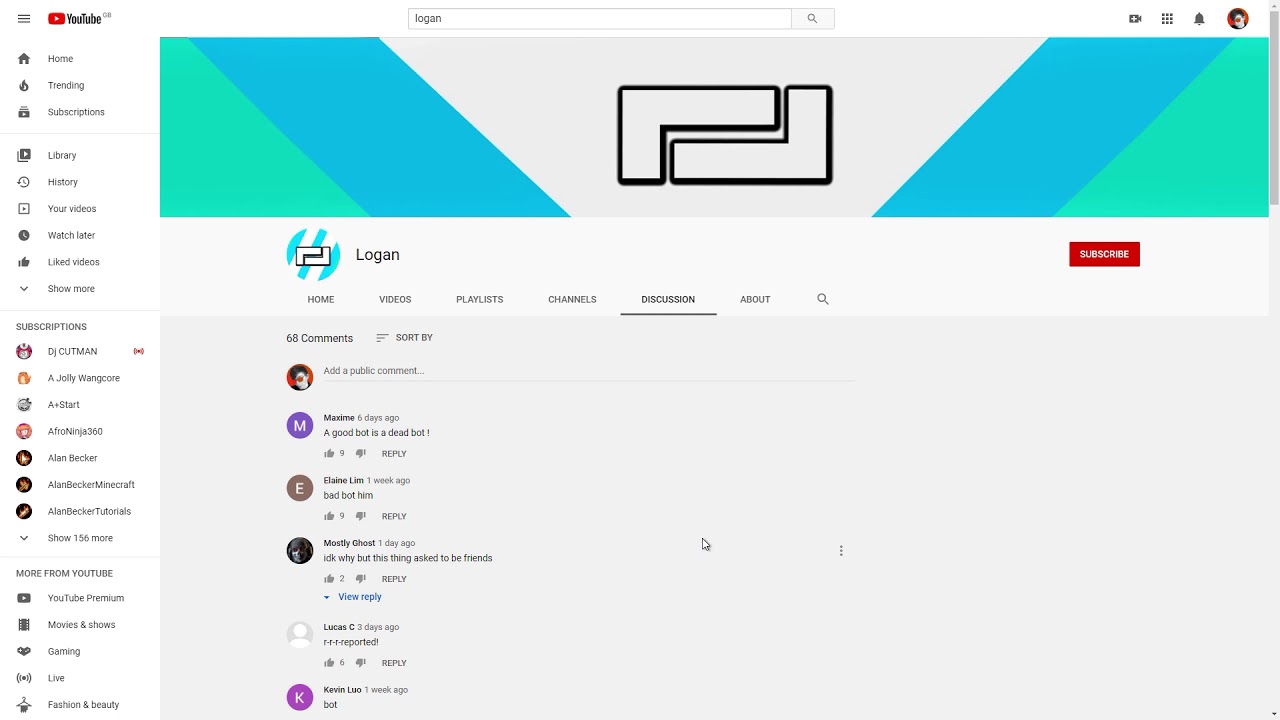 An Update on 'Logan' the Comment Bot - YouTube