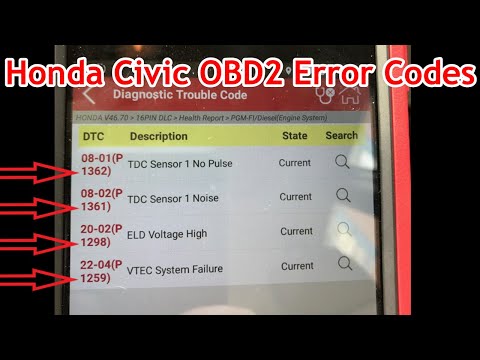 Honda Civic Error Code P1361 P1362 P1298 P1259 Repairs (MIL DTC)