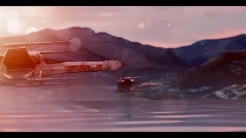 Animation test, x-wing over lake, Blender
