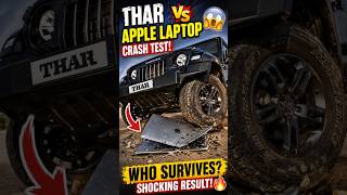 👉 😱 THAR vs Apple Laptop Crash Test – Shocking Destruction! 💥#AppleLaptop #CrashTest #MahindraThar