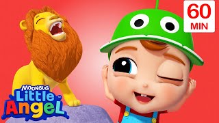 Loud And Quiet Animals | Little Angel 1 HR | Moonbug Kids - Fun Stories and Colors