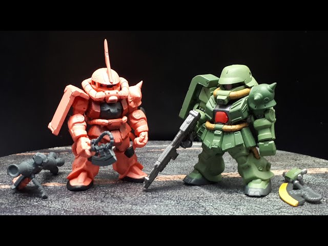 Gundam Zaku2 Char's Custom 31 & Zaku2 FZ Fritz Helm 263 by Bandai