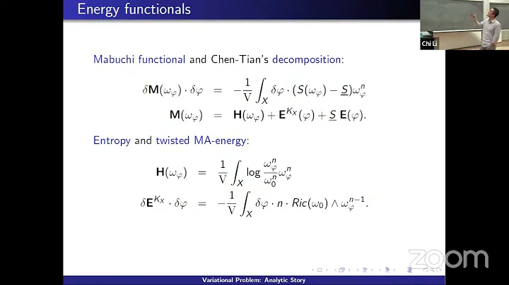 Chi Li: Canonical Kaehler metrics and stability of...