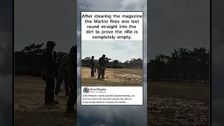 After clearing the magazine the Marine fires one last round straight into the dirt to prove #shorts