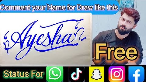 Ayesha Name Signature Calligraphy Status | How to Cursive write with cut Marker #ayesha @ayesha