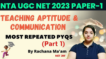 UGC NET Paper 1 | Teaching Aptitude & Communication | Most Repeated PYQs | Rachana Mam | JRF Adda