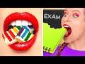 SMART FOOD SNEAKS AND MAKEUP TRICKS ||Hilarious DIY School Supplies for Laughs By 123 GO! Genius