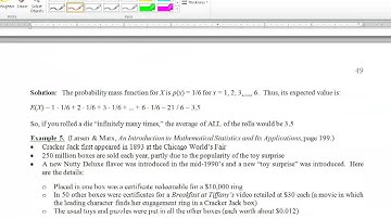 MA 381: Section 4.4: Expected Value of a Random Variable