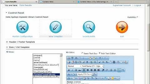 Using the Dynamic Views to display data from the Dynamic Forms in DotNetNuke part2/3 - Video #198