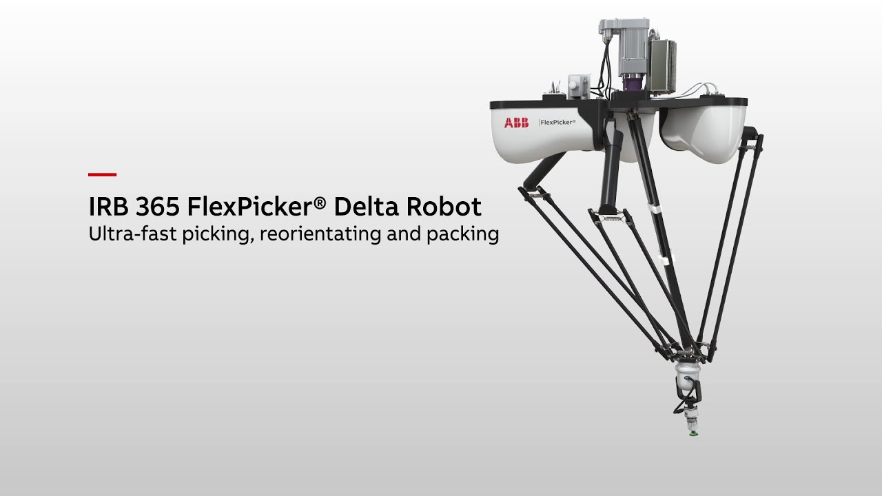 IRB FlexPicker® Delta - lightweight picking, reorientating and packing - YouTube