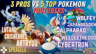 Can 3 Pokemon Unite PROS Beat 5 Pokemon Unite YouTubers?