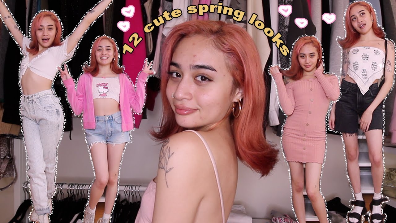 Styling Outfits To Go With My New Pink Hair ♡ Cute Spring Looks!! ♡