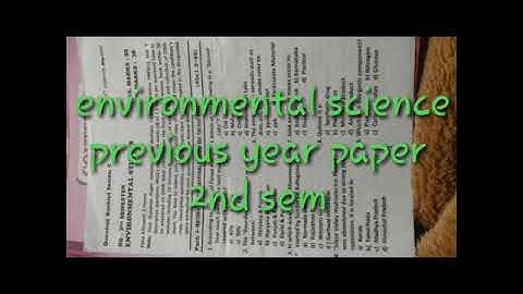 ENVIRONMENTAL SCIENCE//previous paper //2nd sem//KU