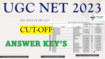 OFFICIAL || UGC NET JUNE 2023 SUBJECT WISE CUT OFF || UGC NET OFFICIAL ANSWER KEY 2023