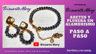 Aretes y Pulsera en Alambrismo ✨