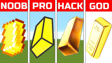NOOB VS PRO VS HACK VS GOD Minecraft Pixel Art Golden Ingot