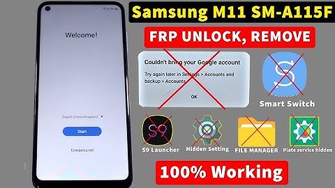 Samsung M11(SM-M115F)Frp/Google Account Bypass Android 11 /Not SmartSwitch/Not Alliance X