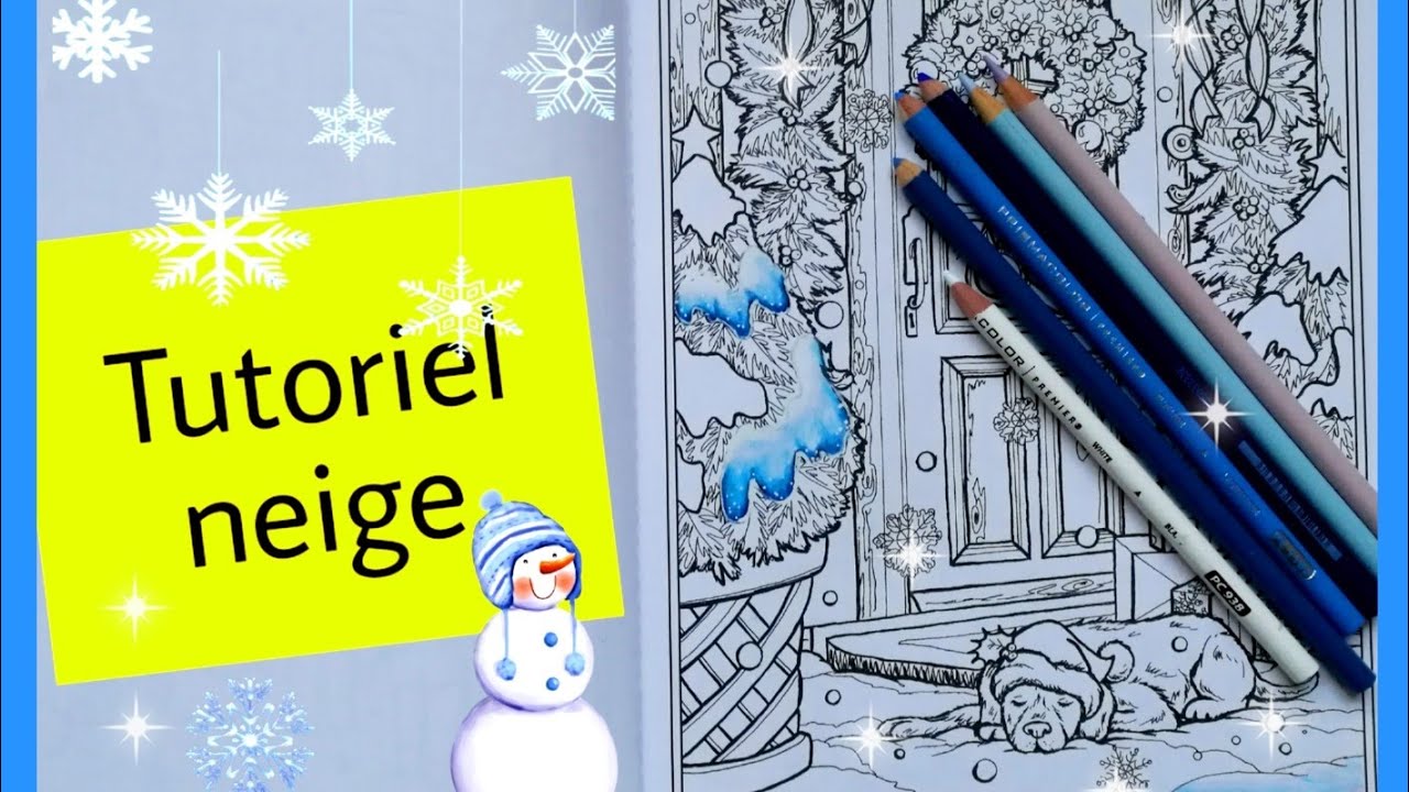 Tutoriel neige. Dessiner de la neige. Coloriage pour adulte - YouTube