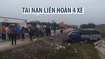 Tai nạn liên hoàn trên quốc lộ 1A, 4 ô tô hư hỏng nặng