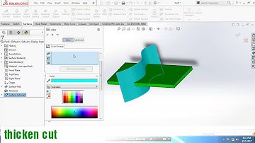 THICKEN,  THICKEN CUT AND CUT WITH SURFACE IN SOLIDWORKS