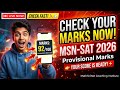 How to Check MSN-SAT 2026 Marks 📊 | Provisional Marks by Roll Number &amp; DOB (Step-by-Step)