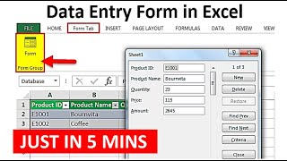 JUST IN 5 MINS | Create fully automated data entry user form in microsoft excel without vba code