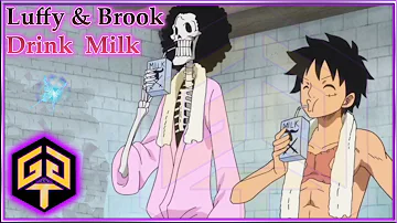 One Piece Luffy & Brook Drink Milk Heal Bones & Teeth Devil Fruit heal Power Episode 827 English Dub