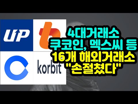 4대거래소 쿠코인 MEXC 등 16개 해외거래소 손절쳤다 