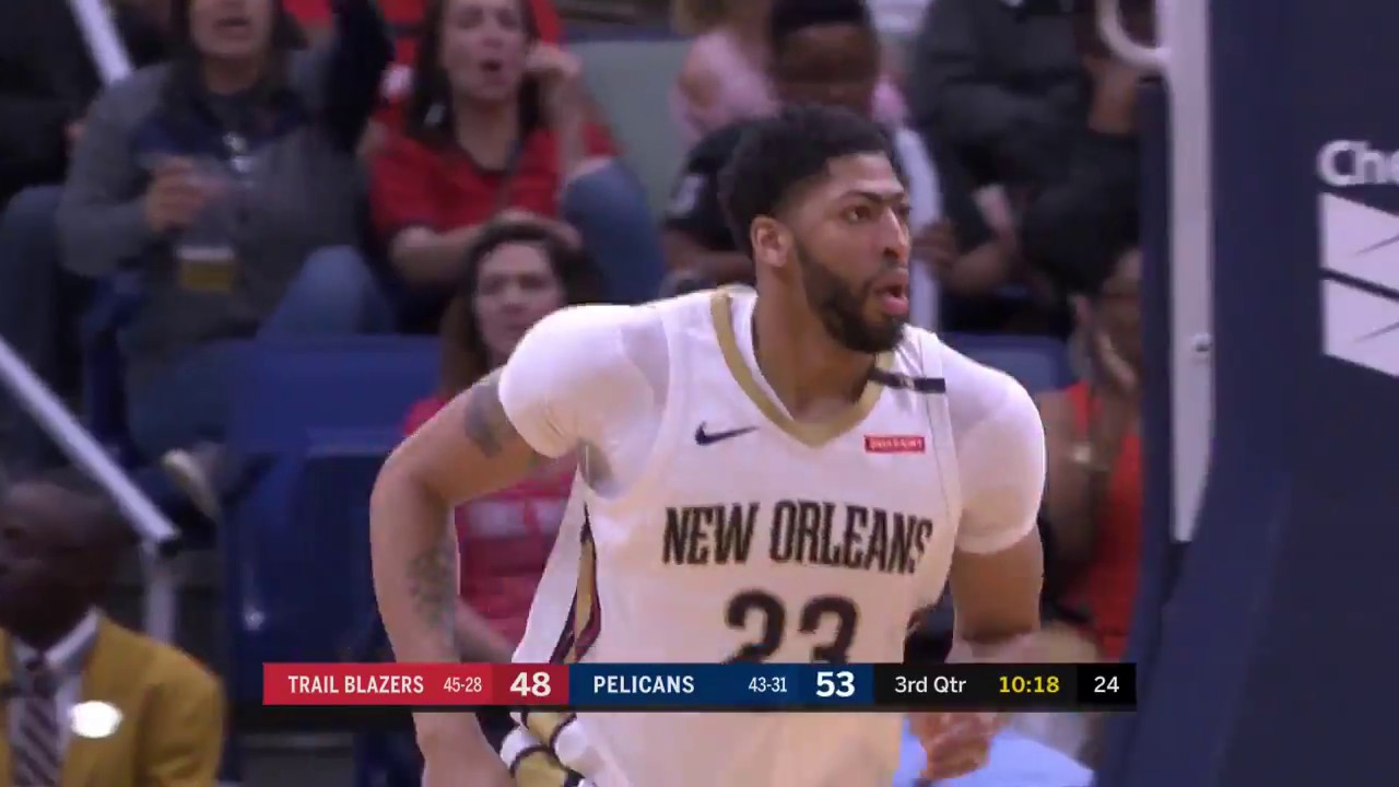 lonzo ball injury Anthony Davis with 36 vs. Portland Trail Blazers - 3/27/18