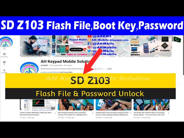 SD Z103 (SPD6531A) Flash File, Boot Key and Password Unlock - YouTube