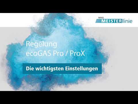 Regelung ecoGAS Pro / ProX - Die wichtigsten Einstellungen