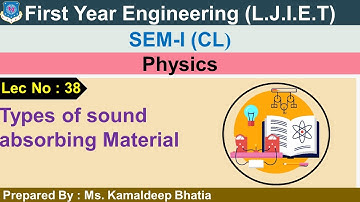 Lec-38_Types of sound absorbing Material| Physics |First year Engineering