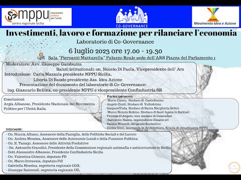 Investimenti, lavoro e formazione per rilanciare l'economiaLaboratorio di Co-Governance