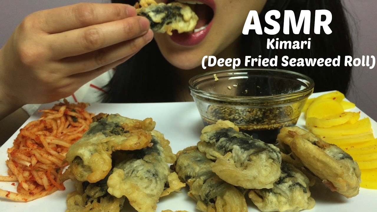 ASMR KIMARI Deep Fried Seaweed Roll (NO TALKING ) Extreme Satisfying Crunch EATING SOUNDS | SAS-ASMR crunchy asmr