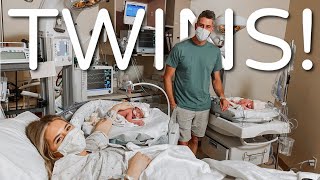 MEET OUR BABIES! TWIN BIRTH VLOG | LAUREN \& ARIE