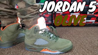 AIR JORDAN 5 OLIVE REVIEW & ON FEET