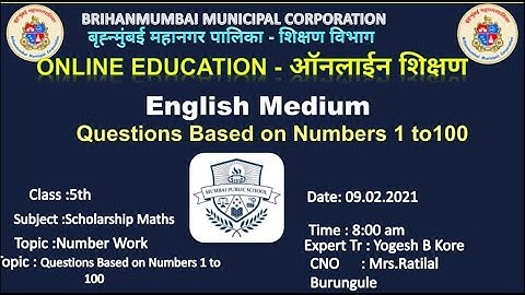 Std 5th | Maths | Number Work | Questions based on the Numbers 1 to 100