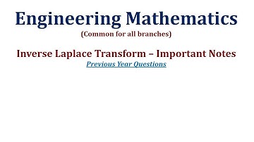 Inverse Laplace Transforms | Important Notes | Engineering Mathematics | GATE | ESE #MastersAcademy