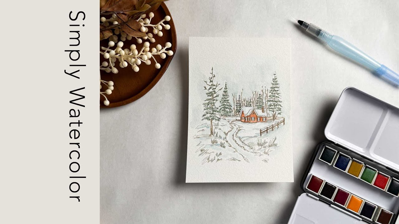 Simply Watercolor | Snowy Scene