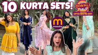 HUGE Meesho Kurta Sets Haul??Upto 80% Off -  Maha Diwali Sale Haul Try On Haul || Rupal Yadav