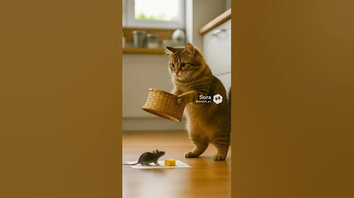Video 11649421: american curl cat, cat mouse