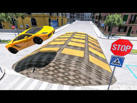 Cars vs Giant Speed Bump #1 – BeamNG Drive | CrashBoomPunk