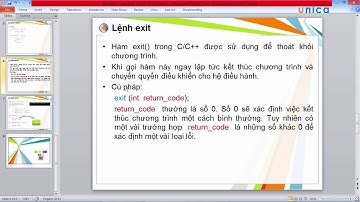 Lập trình C/C++ - Bài 37 Lệnh Return và Exit