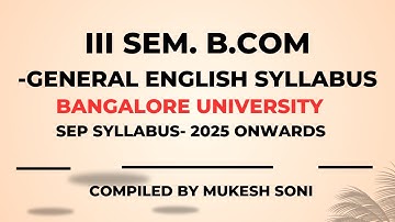 BU-III SEM B.COM-GENERAL ENGLISH SYLLABUS- SEP SCHEME