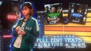 Ae inspired FULL EDIT TEXTS tutorial in after motion z | Text Animation & Glow(+preset)