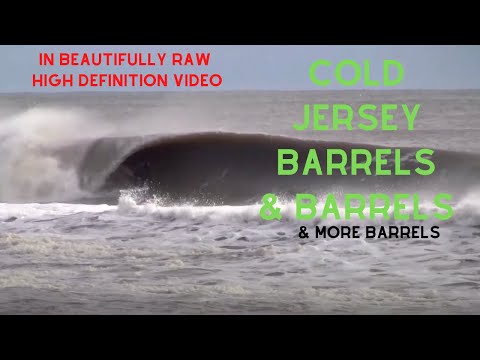 [Surfing] - Barrels! Barrels! Barrels! - New Jersey - Cold Winter Waves - Natural Ocean Sounds