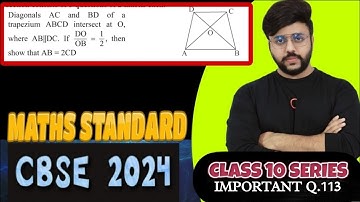 Diagonals AC and BD of a trapezium ABCD intersect at O, where AB||DC. If DO/OB = 1/2, then show