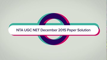 NTA NET Computer Science December 2015 Paper 2 Previous Year Solution